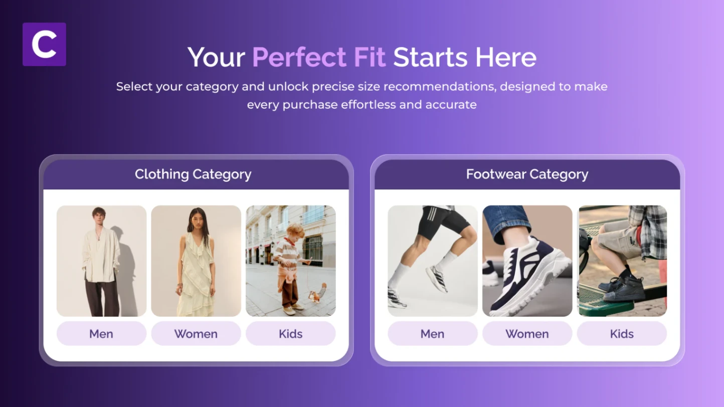 AI Fit Finder App screenshot and logo